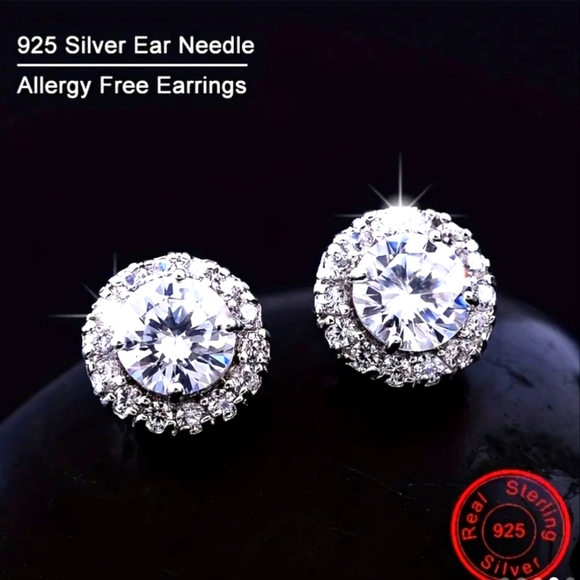 Women's Halo Style Earrings - Picture 1 of 4